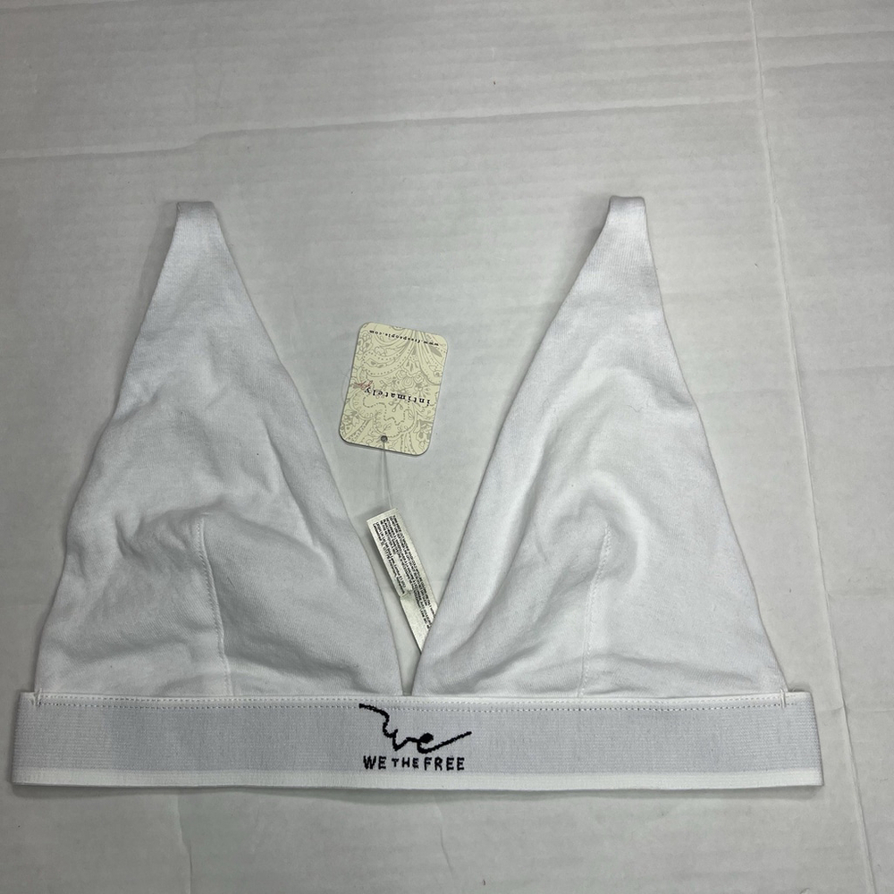 We The Free People Intimately Bralette White Adjustable Straps Clasp Closure M - Picture 2 of 5